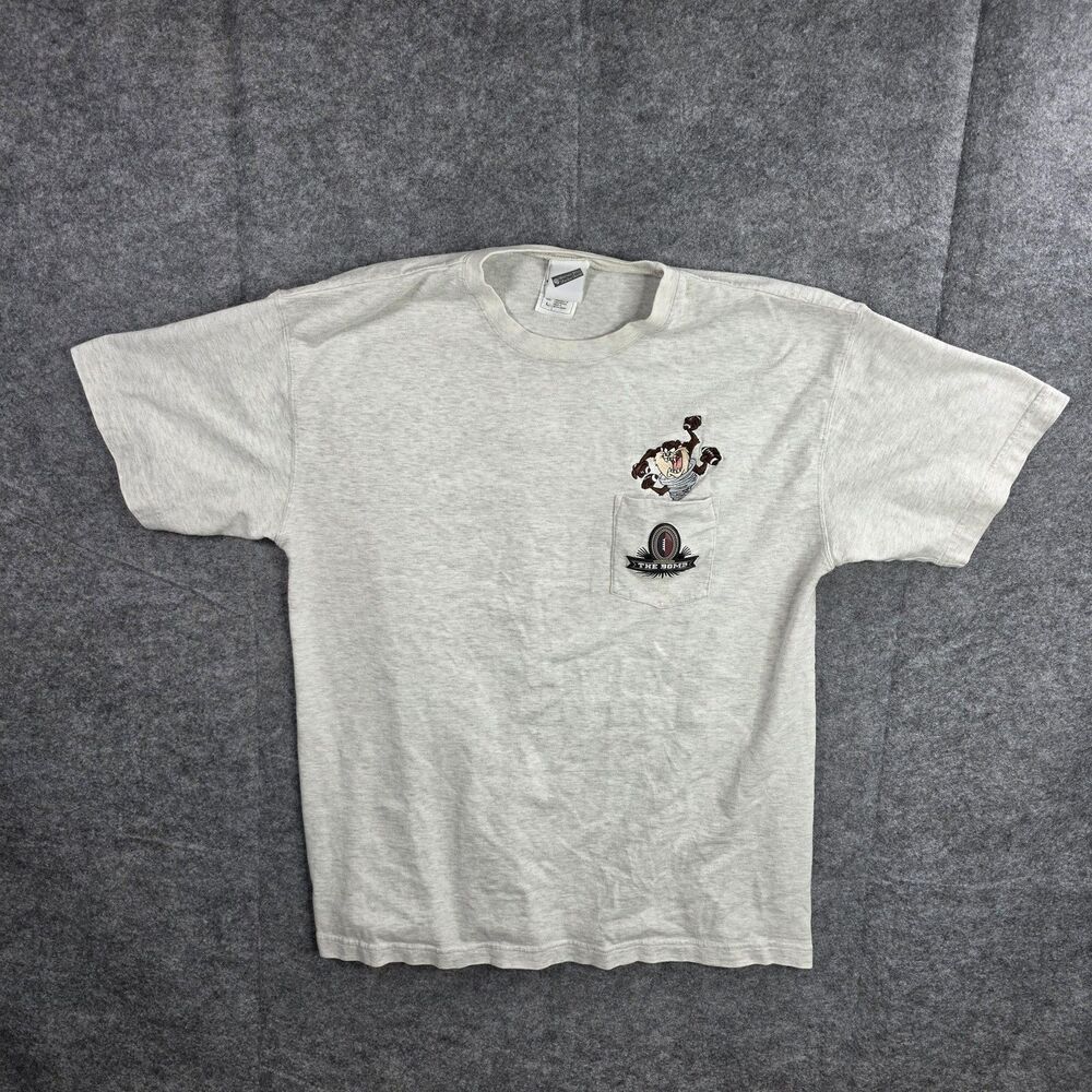 Vintage Looney‎ Tunes Taz Shirt Mens Large Gray Warner Bros Studio The Bomb 90s